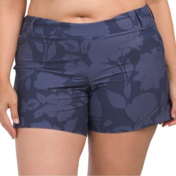 SPANX Blue Floral Sunshine Collection Shorts Size 1X - Picture 1 of 6